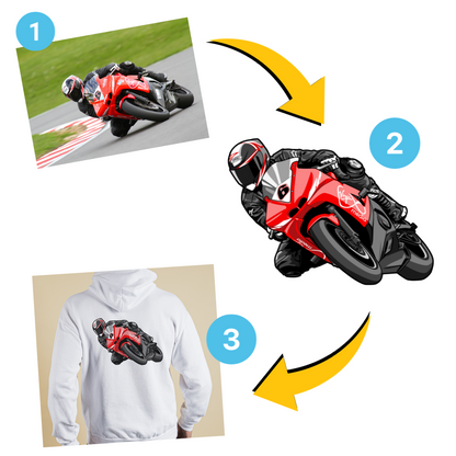 Custom Motorcycle Hoodie - Illustration Only